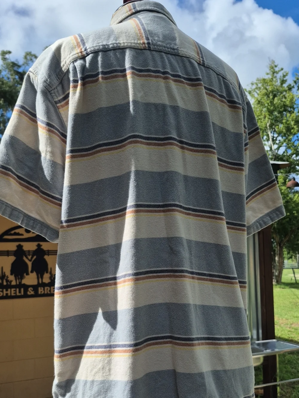Vintage Outdoor Life Short Sleeve 100% Cotton Heavy Button Up Shirt  Large Mens